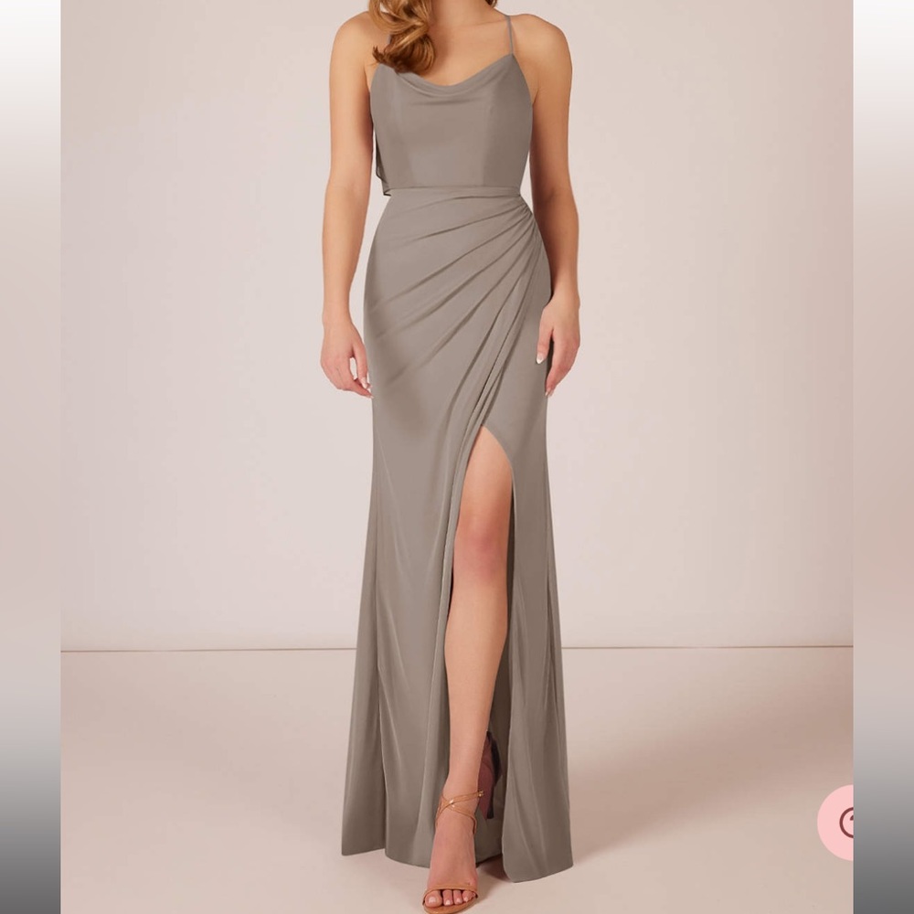 Azazie Dorita Taupe Bridesmaid Dress